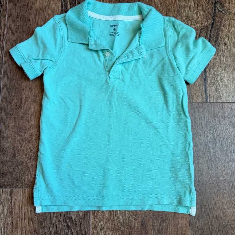 Boys' Gray Polo with Mint & Light Blue Mix - Picture 6 of 6